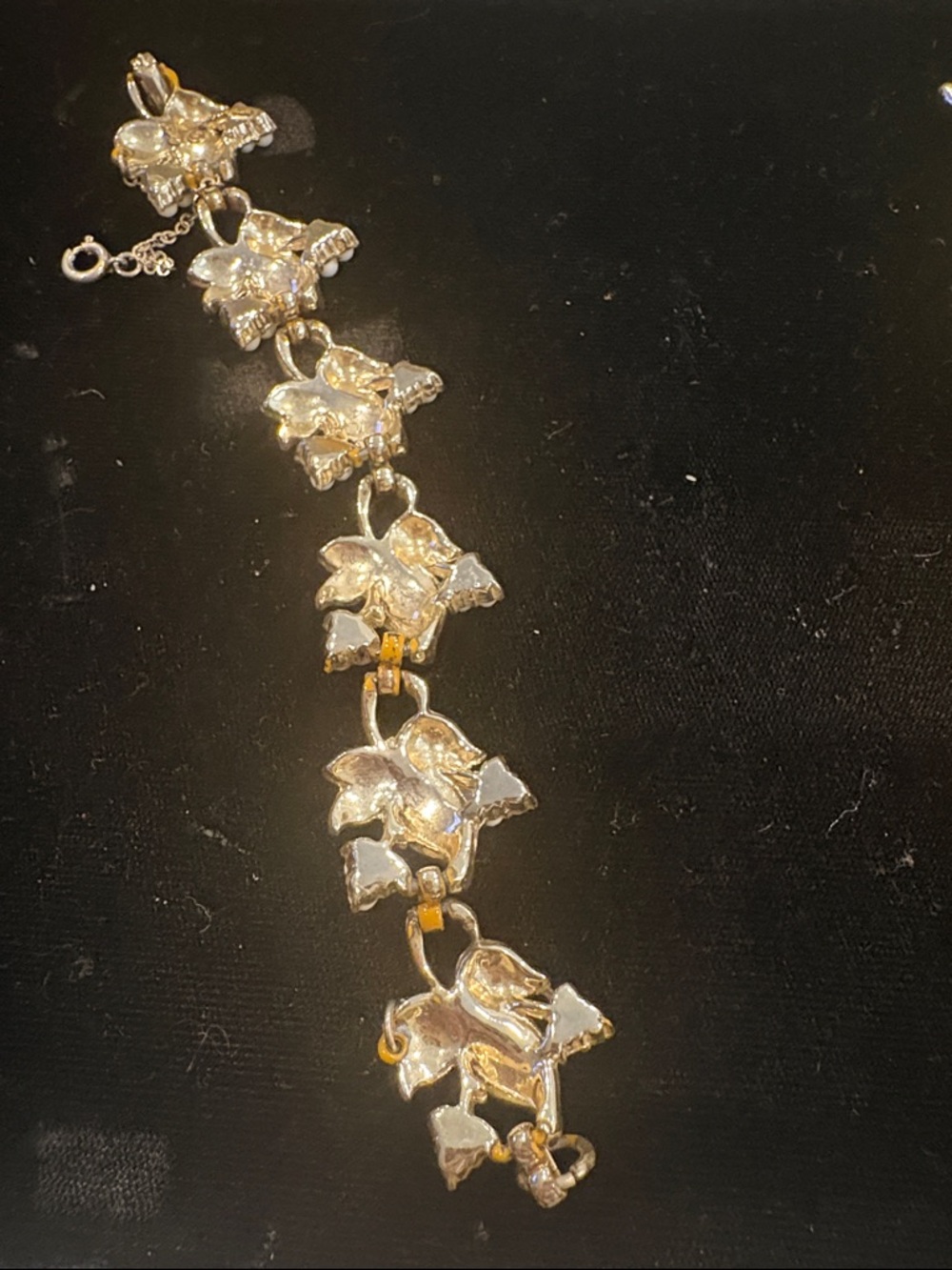 White Butterfly Pendant Necklace with Gold Accent - Picture 4 of 5